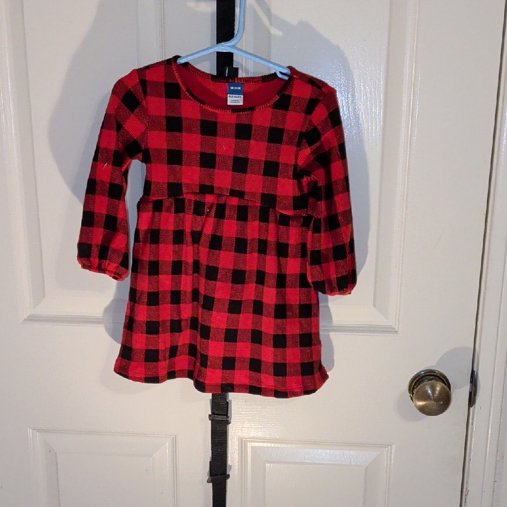 Old Navy Red and Black Checkered Kids Dress